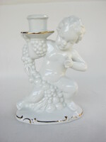 Lippelsdorfi német porcelán puttó gyertyatartó