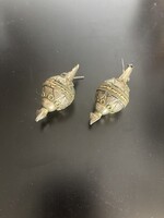 Pair of Tuareg / Berber earrings 19th century – amulet-shaped, handmade, 6 cm