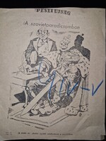1941, antiszemita karikatúra nyomdai kefelevonata, nyilas lapból