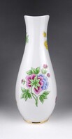 1Y923 Hortenzia mintás, aranyozott Hollóházi porcelán váza 25 cm