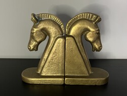 Vintage Art Deco Réz Sárgaréz Ló Lófej Könyvtámasz párban