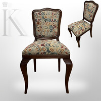 Tömör fából készült neobarokk szék új kárpittal