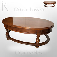 Antik stílusú ovális dohányzóasztal