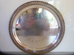 TÁLCA - EZÜSTÖZÖTT  - 32 cm - LEONARA  - JELZETT  - GRAVÍROZOTT - HIBÁTLAN