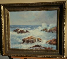 (K) Ismeretlen festő (20.sz.2.fele) : Tengerparti sziklák