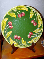 Cseresznyés  MAJOLIKA  nagy KÍNÁLÓ TÁL ASZTALKÖZÉP - Art&Decoration
