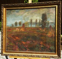 (K) Kling György (1912-1991) : Folyóparti táj