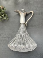 Nagyon dekoratív ezüstözött szerelékes karaffa, kancsó, kiöntő, dekantáló