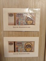 Millenium 2000 forintos sorszám követő