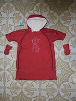 Téli baba bundazsák kesztyűvel, macis hímzéssel