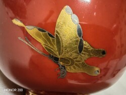 Használatlan, Zsolnay, pillangós, teás csésze, alátétjével, ritka dekorral.