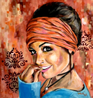 Huncut mosoly - akrilfestmény - 42 x 40 centi