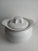 Jarolina fehér porcelán levesestál fedővel