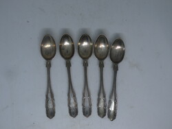 5 db ezüst mokkás kanál gróf Keglevich címerrel