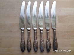 6 db retro orosz ezüstözött nyelű kés 24,5 cm