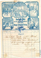Régi jegyzék, számla, Deutsch  Mór Szeged 1908.