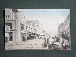 Képeslap,Szerbia,Újvidék,Novi Sad,Kossuth Lajos utca,városi látkép,részlet,Engel Roza kiadás,1905-