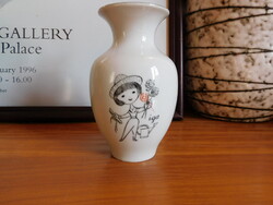 Metzler&Ortloff kis váza retro grafikával 11 cm