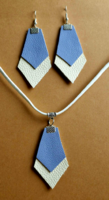 Új,handmade valódi bőr szett -nyaklánc+fülbevaló