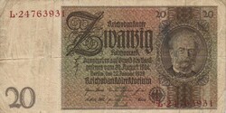 20 reichsmark reichsmarka 1929 Németország Vízjel Werner von Siemens 2.