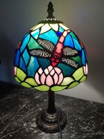 Tiffany szitakötős asztali lámpa 37 cm magas! 20 cm búra átmérő