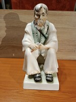 Szalonnázó juhász nagy méretű jelzett Zsolnay porcelán