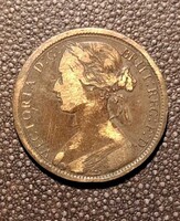 1862 Great Britain Penny – Queen Victoria bronz érme (Brittannia hátlap)