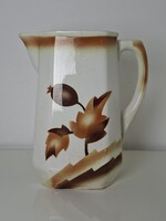 Mid century mákgubó díszes fajansz kancsó Gránit kancsó 20 cm