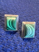 Vintage malachit ezüst fülbevaló