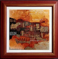 Ajtai Tamás festmény "Időzóna" 50x50 cm, kerettel: 63x63 cm