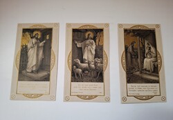 Antik szentképek, imaképek, imakönyvbe, 3 db egyben