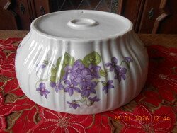 Zsolnay ibolyás pogácsás tál, 28 cm