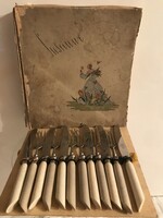 EVŐESZKÖZ - 12 db - SOLINGEN - RÉGI - GYEREK - KÉS - 16 x 1,3 cm - VILLA - 15,5 x 1,5 cm - HIBÁTLAN