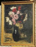 (N) Román György (1903-1981) : Virágok vázában