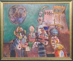 Tóth Ernő (1949) : Lovag-kor, 80x100 cm!