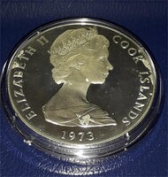 2 Dollár Cook-szigetek 1973 II. Erzsébet koronázása Ag pp