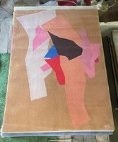 Tisca Abstrac „ILES” kézzel tűzött francia gyapjúszőnyeg, 1990-es évek, 170x240 cm.
