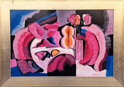 Paróczi Ágnes (1937-2022) : Csendélet,60x90 cm.