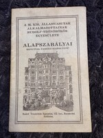 MÁV Rudolf Trónörökös Egyesület – Alapszabály + tagsági igazolvány (1930 körül)