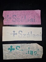 1941 körül, három, kézibélyegzéssel készült nyilas röplap