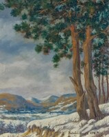 (N) Bolvári Alajos (1905-1979) : Téli táj / Pécs / Mecsek