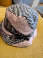Női retrós design tavaszi kalap, folttechnikával, patchwork