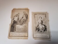 Antik szentképek, imaképek, imakönyvbe, 2 db egyben