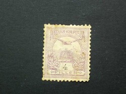 Magyarország 1900 Turul 4 f gumi nélkül, barnulás I