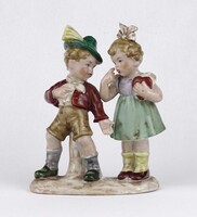 1X646 Régi Bertram porcelán gyerek pár figura 13 cm