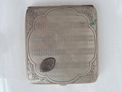 Antik ezüstözött cigarettatárca gravírozott mintákkal