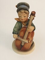 Hummel/Goebel HUM186 Édes zene "Sweet music" nagybőgős kisfiú porcelán figura hibátlan
