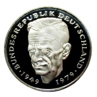 Németország,2 mark 1980 J PP - Kurt Schumacher EF+ nikkel