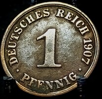 Németország 1 pfennig, 1907 Verdejel ''A'' - Berlin D02E5