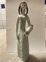 Hollóházi porcelain water carrier girl!